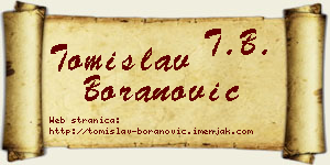 Tomislav Boranović vizit kartica